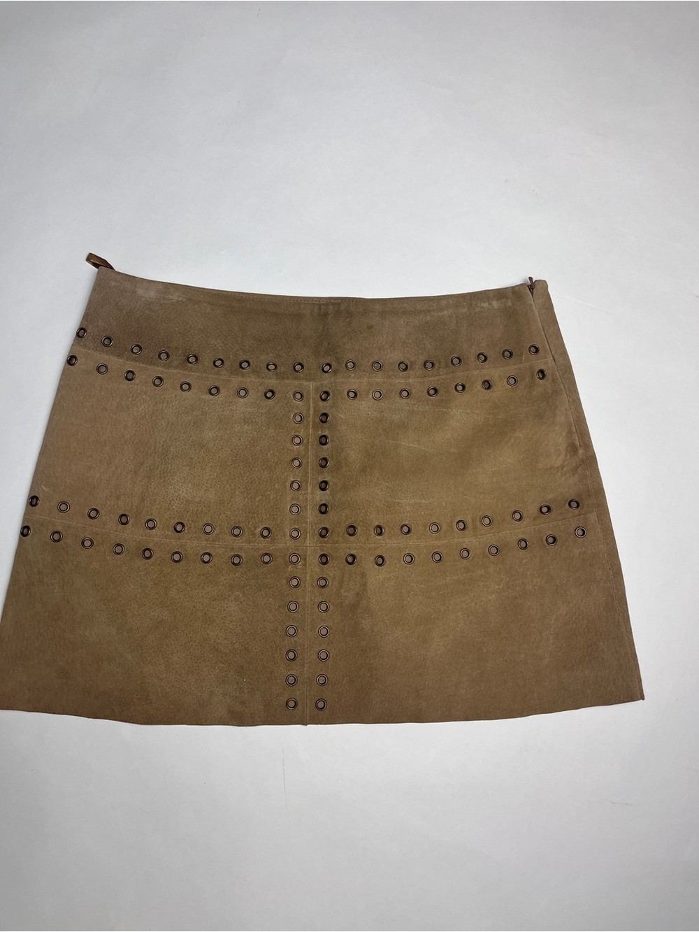 Charlotte Russe Brown Suede Studded Mini Skirt